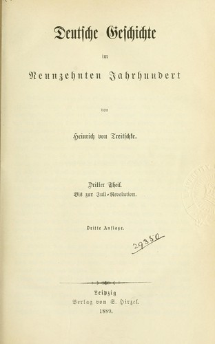 Deutsche Geschichte im Neunzehnten Jahrhundert