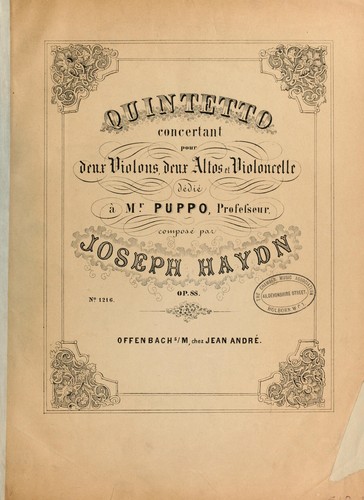 Quintetto concertant pour deux violons, deux altos et violoncelle
