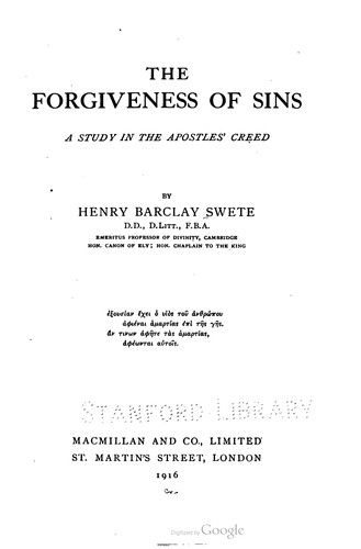 The Forgiveness Of Sins