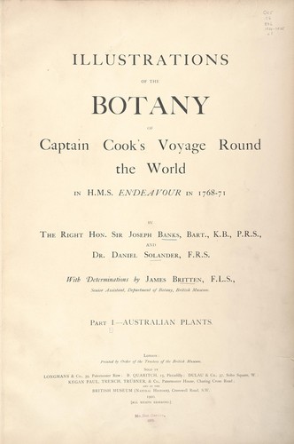 Illustrations of Australian plants collected in 1770 during Captain Cook's voyage round the world in H.M.S. Endeavour
