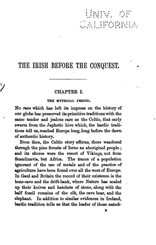 The story of the Irish before the conquest: From the mythical period to the ...