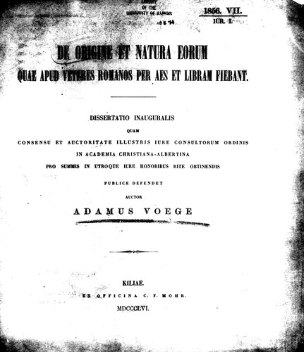 De origine et natura eorum quae apud veteres Romanos per aes et libram fiebant