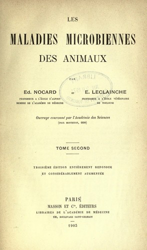 Les maladies microbiennes des animaux par Ed