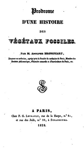 Prodrome d'une histoire des végétaux fossilles