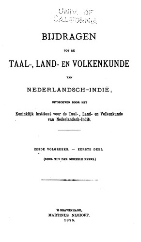 Bijdragen tot de taal-, land- en volkenkunde van Nederlandsch-Indië