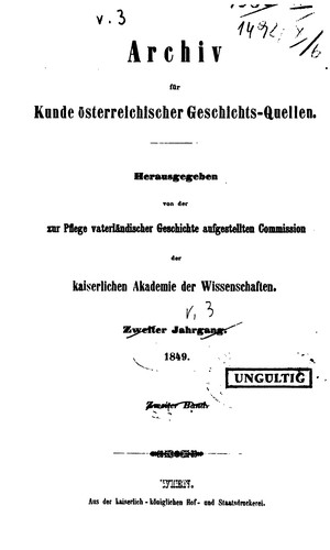 Archiv für österreichische Geschichte