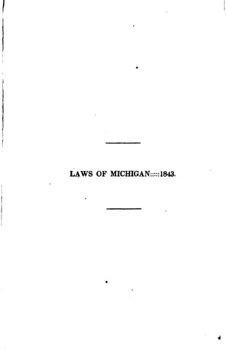 Acts of the Legislature of the State of Michigan