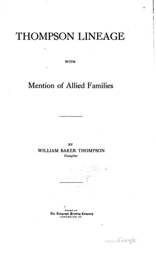 Thompson lineage