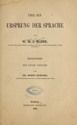 Über den ursprung der sprache
