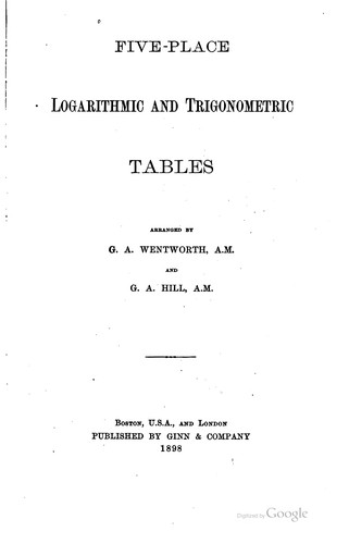 Five-place logarithmic and trigonometric tables