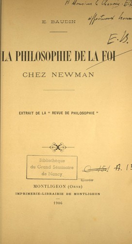 La philosophie de la foi chez Newman