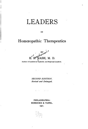 Leaders in Homoeopathic Therapeutics