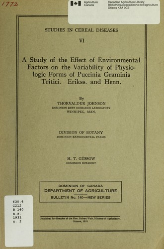 A study of the effect of environmental factors on the variability of physiologic forms of Puccinia graminis tritici