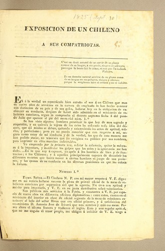 Exposicion de un chileno a sus compatriotas