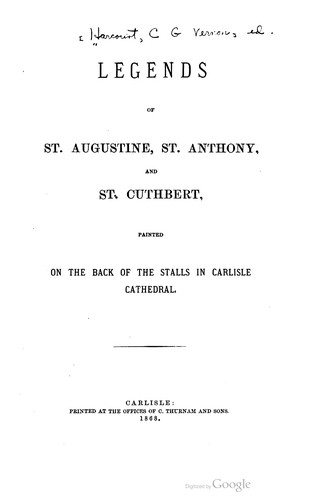 Legends of St. Augustine, St. Anthony, and St. Cuthbert, painted on the back of the stalls in Carlisle cathedral