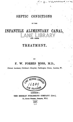 Septic conditions of the infantile, and their treatment