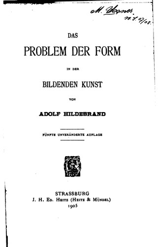 Das Problem der Form in der bildenden Kunst