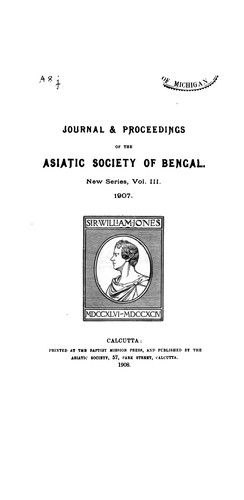Journal and Proceedings of the Asiatic Society of Bengal