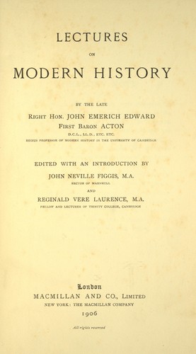 Lectures on modern history