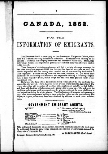 Canada, 1862