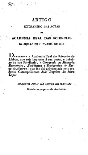 Corografia ou Memoria economica, estadistica e topografica do Reino do Algarve