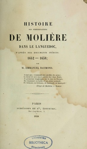 Histoire de pérégrinations de Molière dans le Languedoc