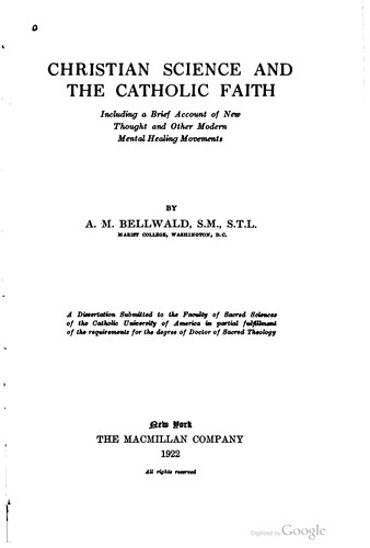 Christian science and the Catholic faith