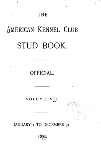 The American Kennel Club Stud-book
