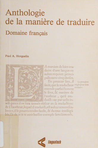 Anthologie de la manière de traduire
