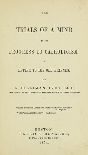 The trials of a mind in its progress to Catholicism
