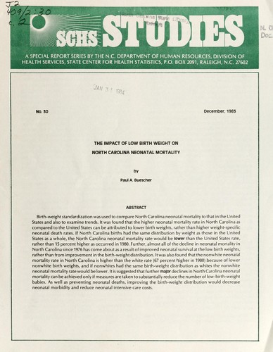 The impact of low birth weight on North Carolina neonatal mortality