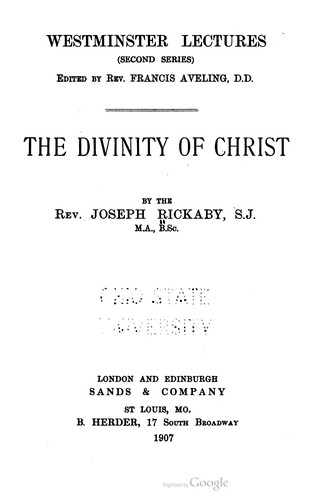 The divinity of Christ