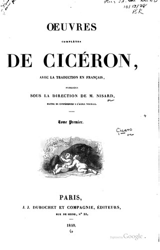 Oeuvres complètes de Cicéron: avec la traduction en français