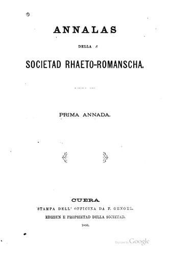 Annalas della Societad Rhaeto-Romanscha