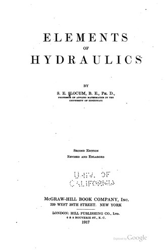 Elements of hydraulics