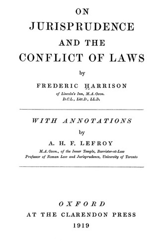 On jurisprudence and the conflict of laws