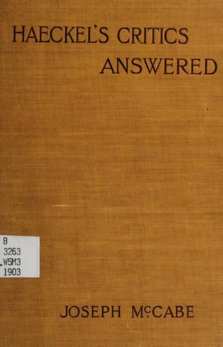 Haeckel's critics answered