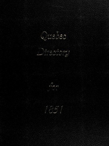 Quebec directory for 1851