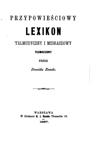 Przypowieściowy lexikon talmudyczny i midraszowy