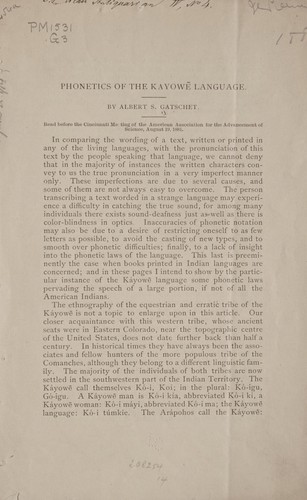 Phonetics of the Kayowē language.