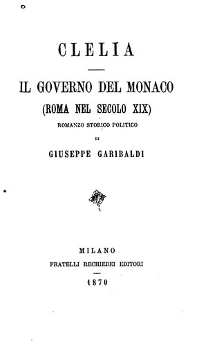 Clelia: il governo del monaco (Roma nel secolo XIX) : romanzo storico politico