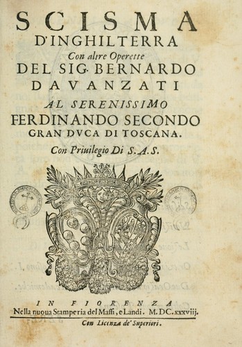 Scisma d'Inghilterra, con altre operette