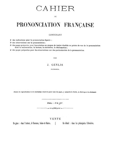 Cahier de prononciation française
