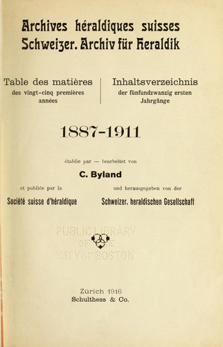 Archives he raldiques suisses