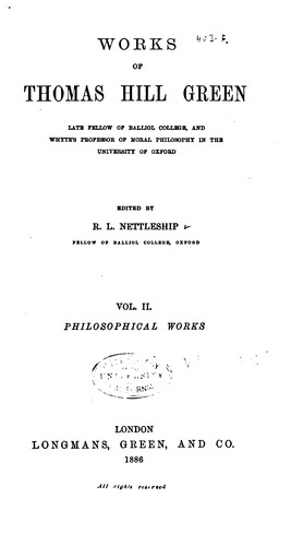 Works of Thomas Hill Green
