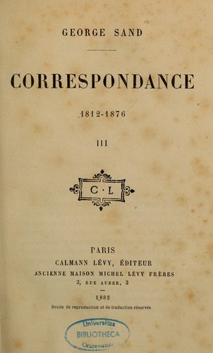 Correspondance, 1812-1876