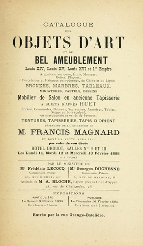 Objets d'art et de bel ameublement.