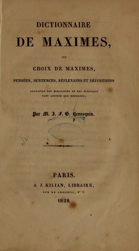 Dictionnaire de maximes