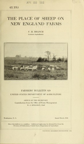The place of sheep on New England farms
