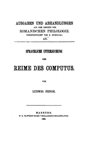 Sprachliche Untersuchung der Reime des Computus.